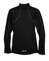 North End 78187 Ladies' Radar Quarter-Zip Performance Long-Sleeve Top #color_BLACK