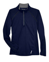 North End 78187 Ladies' Radar Quarter-Zip Performance Long-Sleeve Top #color_CLASSIC NAVY