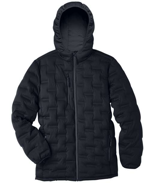 North End NE708 Men's Loft Puffer Jacket #color_BLACK/ CARBON