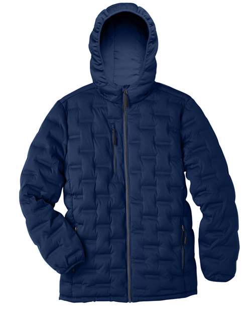 North End NE708 Men's Loft Puffer Jacket #color_CLASSC NVY/ CRBN