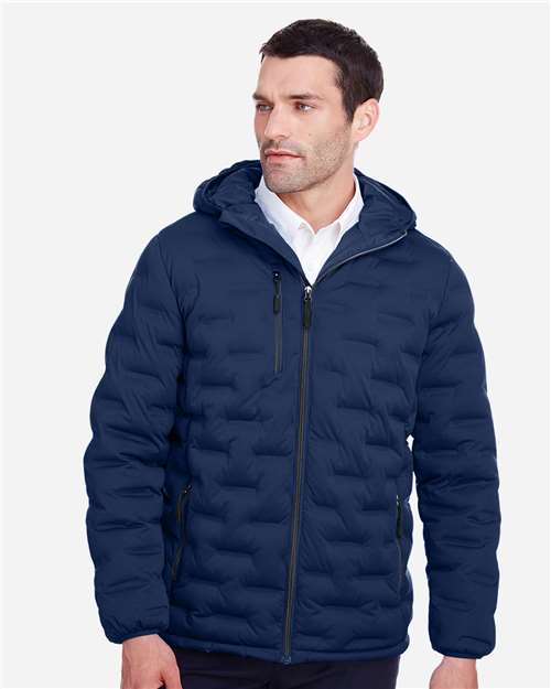 North End NE708 Men's Loft Puffer Jacket #color_CLASSC NVY/ CRBN