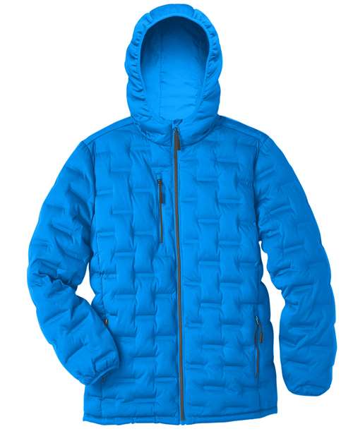 North End NE708 Men's Loft Puffer Jacket #color_OLYM BLU/ CRBN