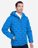 North End NE708 Men's Loft Puffer Jacket #color_OLYM BLU/ CRBN