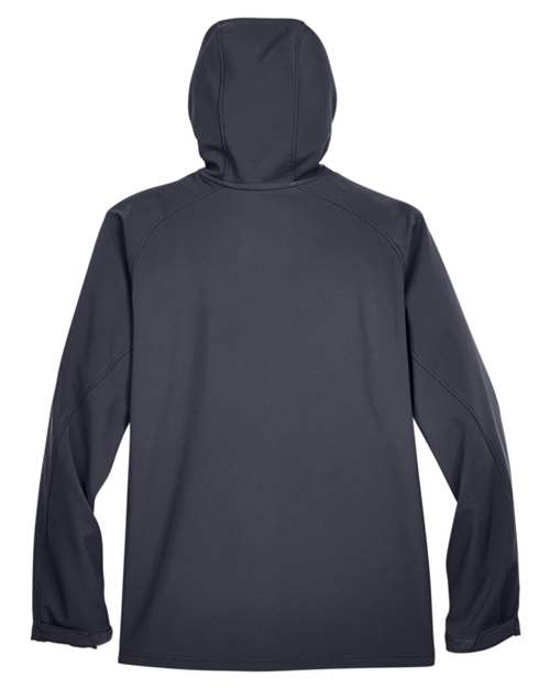 North End 88166 Men's Prospect Two-Layer Fleece Bonded Soft Shell Hooded Jacket #color_FOSSIL GREY