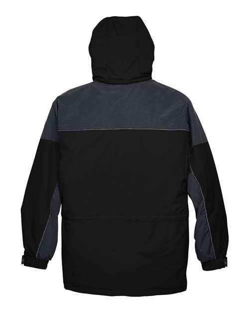 North End 88006 Adult 3-in-1 Two-Tone Parka #color_BLACK