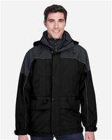 North End 88006 Adult 3-in-1 Two-Tone Parka #color_BLACK