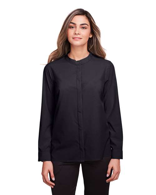 North End NE500W Ladies' Borough Stretch Performance Shirt #color_BLACK