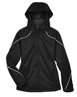 North End 78196 Ladies' Angle 3-in-1 Jacket with Bonded Fleece Liner #color_BLACK