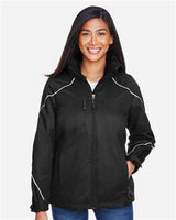 North End 78196 Ladies' Angle 3-in-1 Jacket with Bonded Fleece Liner #color_BLACK