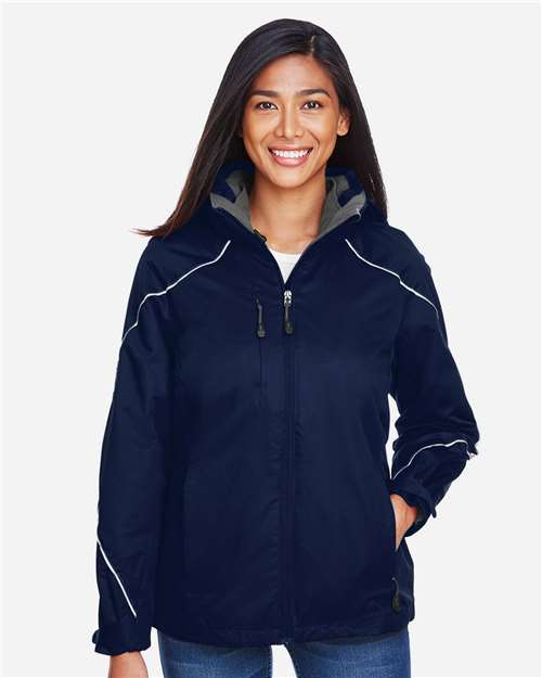 North End 78196 Ladies' Angle 3-in-1 Jacket with Bonded Fleece Liner #color_NIGHT