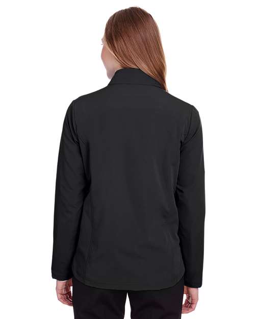 North End NE401W Ladies' Quest Stretch Quarter-Zip #color_BLACK/ CARBON