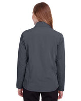 North End NE401W Ladies' Quest Stretch Quarter-Zip #color_CARBON/ BLACK