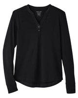 North End NE400W Ladies' Jaq Snap-Up Stretch Performance Pullover #color_BLACK