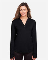 North End NE400W Ladies' Jaq Snap-Up Stretch Performance Pullover #color_BLACK