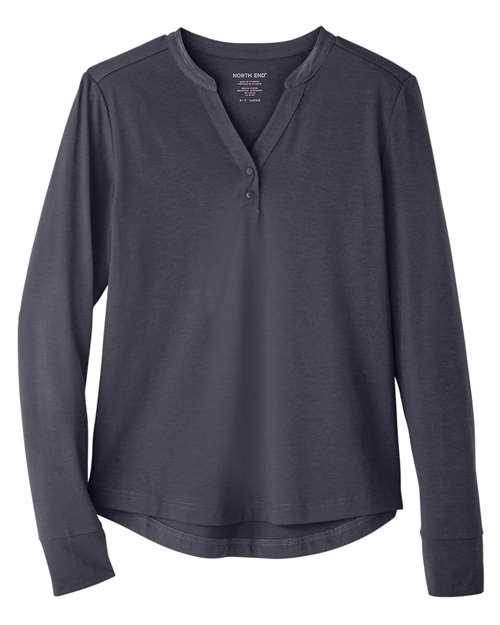 North End NE400W Ladies' Jaq Snap-Up Stretch Performance Pullover #color_CARBON