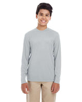 UltraClub 8622Y Youth Cool & Dry Performance Long-Sleeve Top #color_GREY
