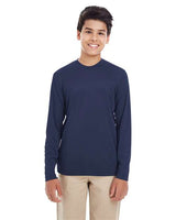 UltraClub 8622Y Youth Cool & Dry Performance Long-Sleeve Top #color_NAVY