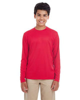 UltraClub 8622Y Youth Cool & Dry Performance Long-Sleeve Top #color_RED