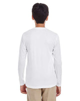 UltraClub 8622Y Youth Cool & Dry Performance Long-Sleeve Top #color_WHITE