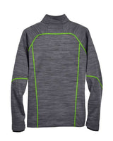 North End 88697 Men's Flux Mlange Bonded Fleece Jacket #color_CARBON/ ACD GRN