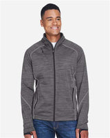 North End 88697 Men's Flux Mlange Bonded Fleece Jacket #color_CARBON/ BLACK