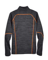 North End 88697 Men's Flux Mlange Bonded Fleece Jacket #color_CRBN/ ORNG SODA