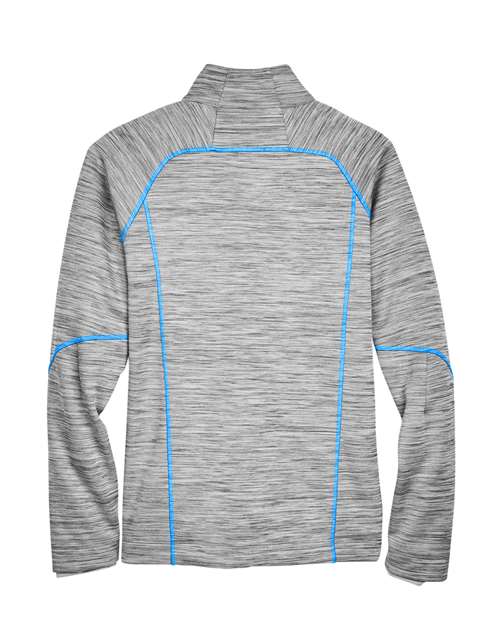 North End 88697 Men's Flux Mlange Bonded Fleece Jacket #color_PLATNM/ OLY BLU