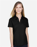 North End 78632 Ladies' Recycled Polyester Performance Piqu Polo #color_BLACK