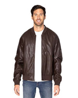 Threadfast Apparel 395J Unisex Bomber Jacket #color_BROWN VEGAN LTHR