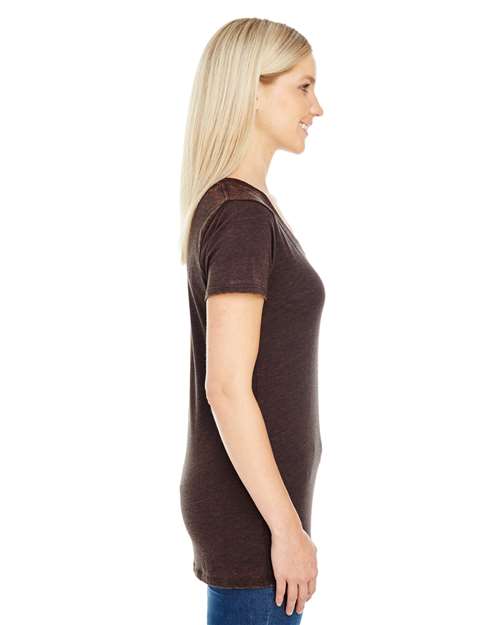 Threadfast Apparel 215B Ladies' Cross Dye Short-Sleeve V-Neck T-Shirt #color_FLAME