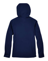 North End 78166 Ladies' Prospect Two-Layer Fleece Bonded Soft Shell Hooded Jacket #color_CLASSIC NAVY