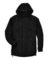 North End 88007 Adult 3-in-1 Parka with Dobby Trim #color_BLACK