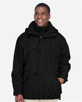 North End 88007 Adult 3-in-1 Parka with Dobby Trim #color_BLACK