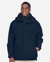 North End 88007 Adult 3-in-1 Parka with Dobby Trim #color_MIDNIGHT NAVY