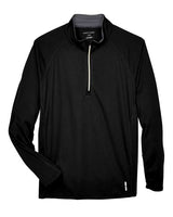 North End 88187 Men's Radar Quarter-Zip Performance Long-Sleeve Top #color_BLACK