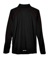 North End 88187 Men's Radar Quarter-Zip Performance Long-Sleeve Top #color_BLK/ CL RED