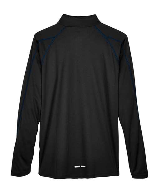 North End 88187 Men's Radar Quarter-Zip Performance Long-Sleeve Top #color_BLK/ TRU ROYAL
