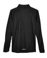 North End 88187 Men's Radar Quarter-Zip Performance Long-Sleeve Top #color_BLK/ TRU ROYAL