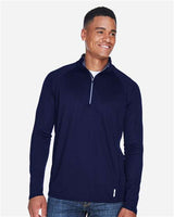 North End 88187 Men's Radar Quarter-Zip Performance Long-Sleeve Top #color_CLASSIC NAVY
