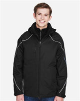 North End 88196 Men's Angle 3-in-1 Jacket with Bonded Fleece Liner #color_BLACK