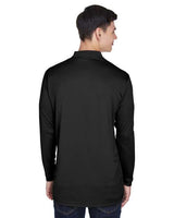 UltraClub 8405LS Adult Cool & Dry Sport Long-Sleeve Polo #color_BLACK
