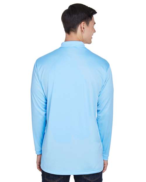 UltraClub 8405LS Adult Cool & Dry Sport Long-Sleeve Polo #color_COLUMBIA BLUE