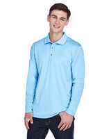 UltraClub 8405LS Adult Cool & Dry Sport Long-Sleeve Polo #color_COLUMBIA BLUE
