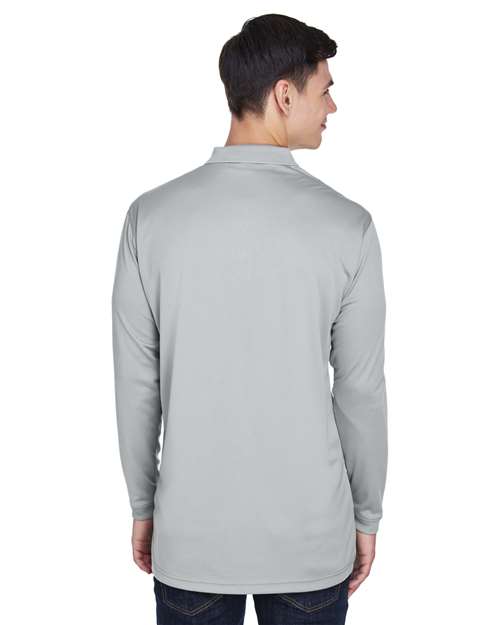 UltraClub 8405LS Adult Cool & Dry Sport Long-Sleeve Polo #color_GREY