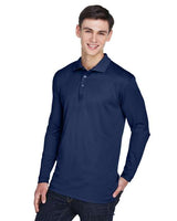 UltraClub 8405LS Adult Cool & Dry Sport Long-Sleeve Polo #color_NAVY