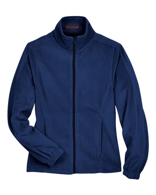 UltraClub 8481 Ladies' Iceberg Fleece Full-Zip Jacket #color_NAVY