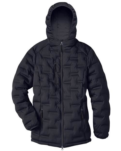 North End NE708W Ladies' Loft Puffer Jacket #color_BLACK/ CARBON