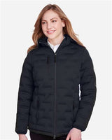 North End NE708W Ladies' Loft Puffer Jacket #color_BLACK/ CARBON