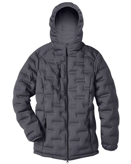 North End NE708W Ladies' Loft Puffer Jacket #color_CARBON/ BLACK