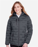 North End NE708W Ladies' Loft Puffer Jacket #color_CARBON/ BLACK